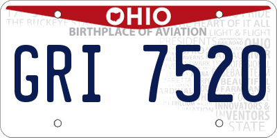 OH license plate GRI7520