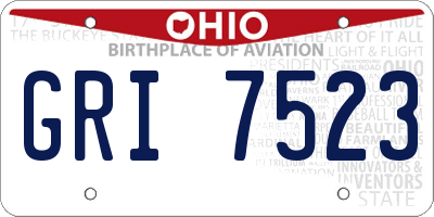 OH license plate GRI7523