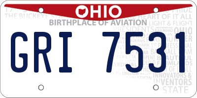 OH license plate GRI7531
