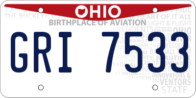 OH license plate GRI7533