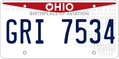 OH license plate GRI7534