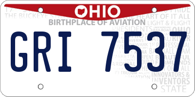 OH license plate GRI7537