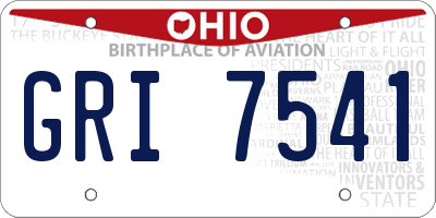 OH license plate GRI7541
