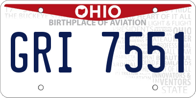 OH license plate GRI7551