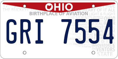 OH license plate GRI7554