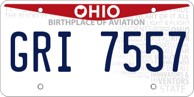 OH license plate GRI7557