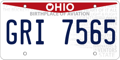 OH license plate GRI7565