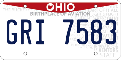 OH license plate GRI7583