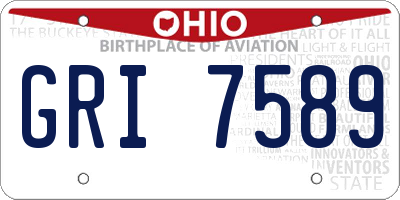 OH license plate GRI7589