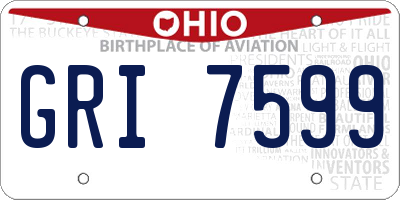 OH license plate GRI7599