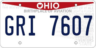 OH license plate GRI7607