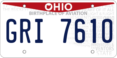 OH license plate GRI7610