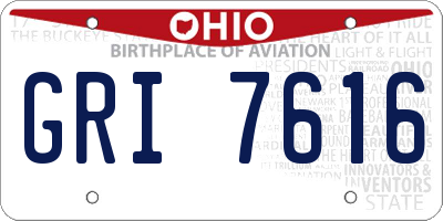 OH license plate GRI7616