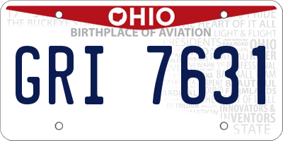 OH license plate GRI7631