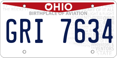OH license plate GRI7634