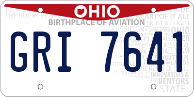 OH license plate GRI7641