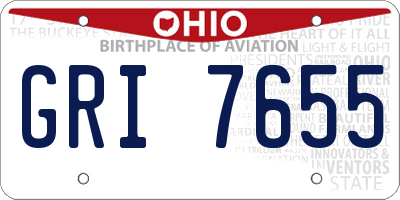 OH license plate GRI7655