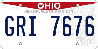 OH license plate GRI7676