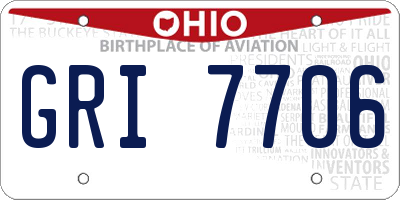 OH license plate GRI7706