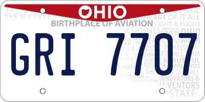 OH license plate GRI7707