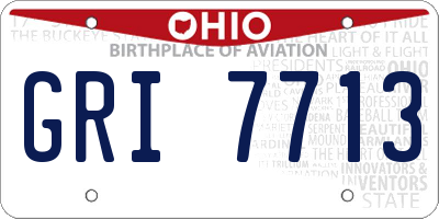 OH license plate GRI7713