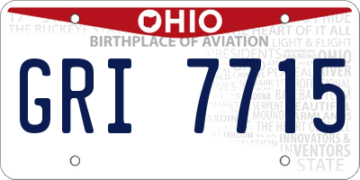 OH license plate GRI7715