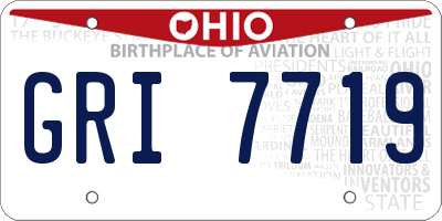 OH license plate GRI7719