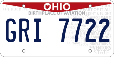 OH license plate GRI7722