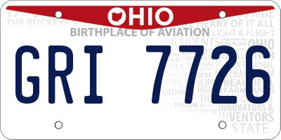 OH license plate GRI7726