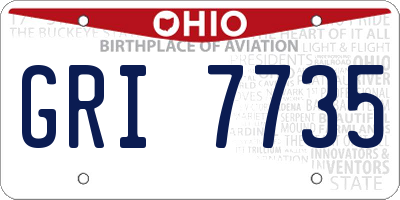 OH license plate GRI7735