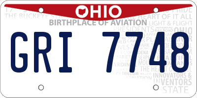 OH license plate GRI7748