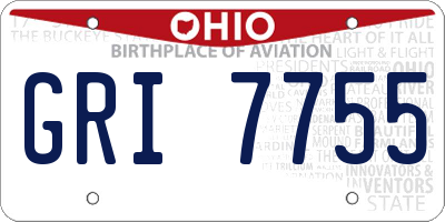 OH license plate GRI7755
