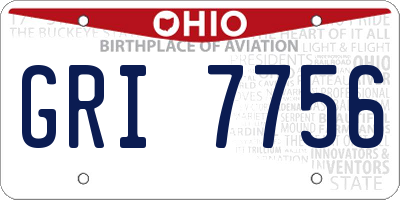 OH license plate GRI7756