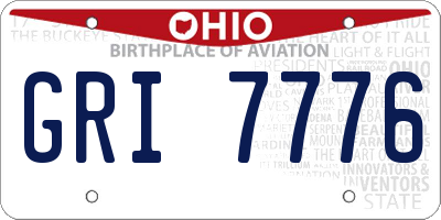 OH license plate GRI7776
