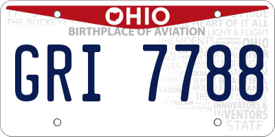 OH license plate GRI7788