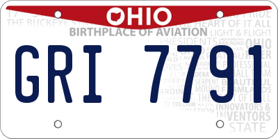 OH license plate GRI7791