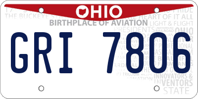 OH license plate GRI7806