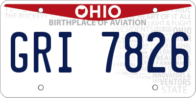OH license plate GRI7826