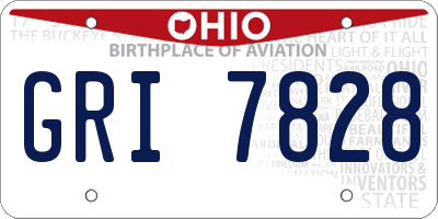 OH license plate GRI7828
