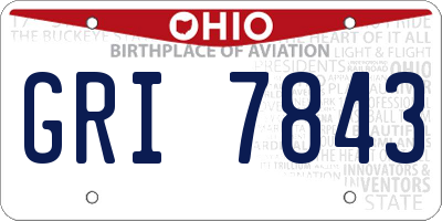OH license plate GRI7843