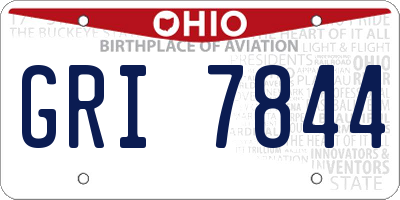 OH license plate GRI7844