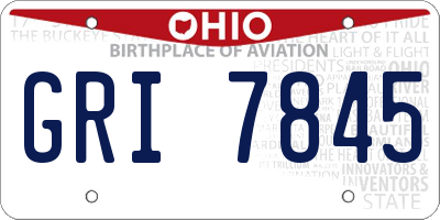OH license plate GRI7845