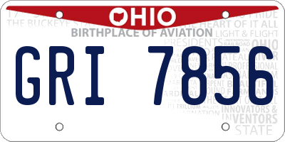 OH license plate GRI7856