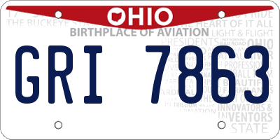 OH license plate GRI7863