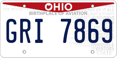 OH license plate GRI7869
