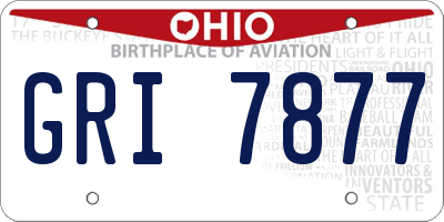 OH license plate GRI7877