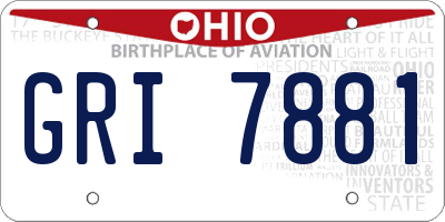 OH license plate GRI7881