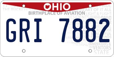 OH license plate GRI7882