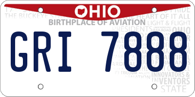 OH license plate GRI7888