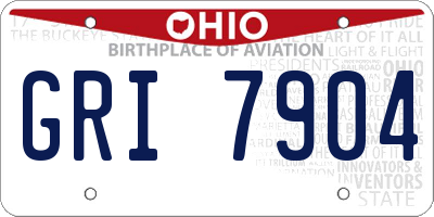 OH license plate GRI7904